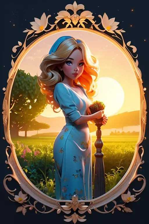Under the soft glow of the moonlight, a slender figure stands out against the serene backdrop of a vine plantation. A blonde per...