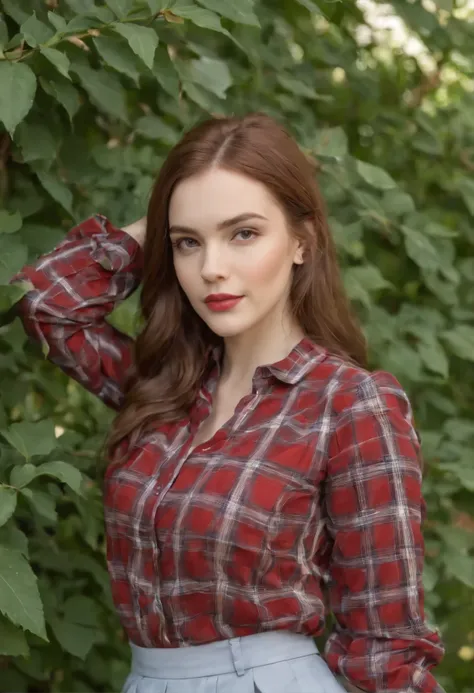 A close up of a woman with long red hair wearing a black dress - SeaArt AI