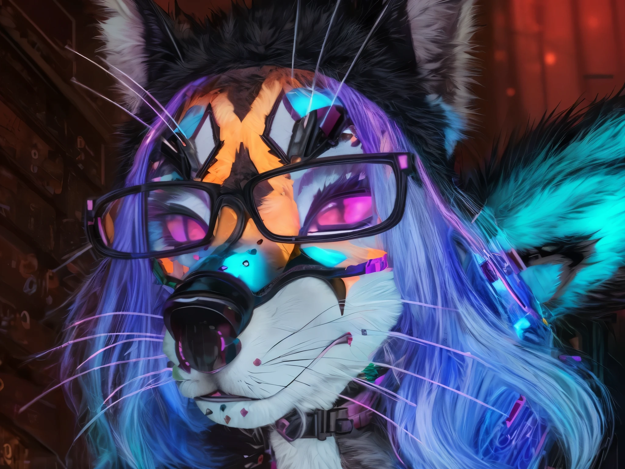 A close up of a cat wearing glasses and a costume - SeaArt AI