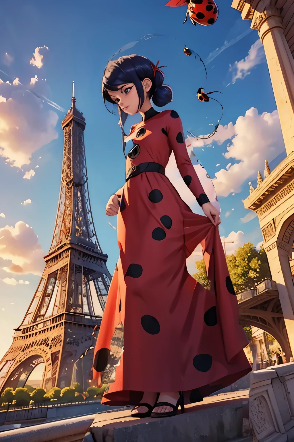 coccinelle marinette avec robe longue