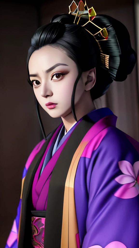 a close up of a person in a kimono outfit, kimetsu no yaiba, in jojo\'s bizarre adventure, screenshot from the anime film, jojo anime style, still from anime, from sengoku period, today's featured anime still, onmyoji portrait, screenshot from guro anime, demon slayer artstyle, shalltear from overlord