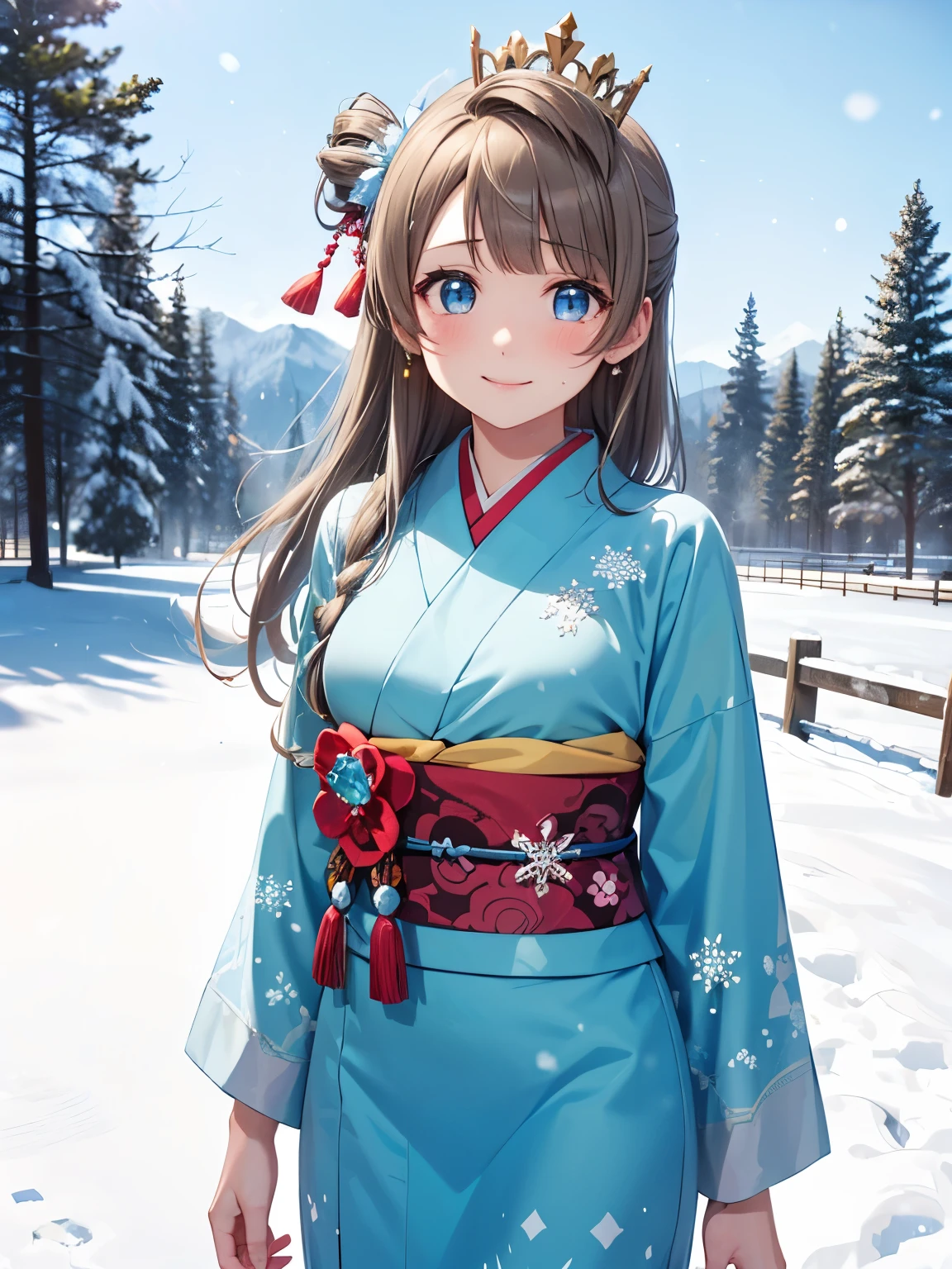 
Kotori like a snow spirit 、masterpiece, very detailed, super detailed, standing, alone, Absolute reference to center、(1 girl), (white skin), ice blue eyes, frosty white hair, Frozen tears, (snow background), Crystal of snow, (Frozen flowers:0.5), (crystal crown), (Glowing ice crystals:1.5), (Transparent Ice Dress), (Snowy ground), (ice breath)、kimono＿白いkimono、smile、
Kotori Minami