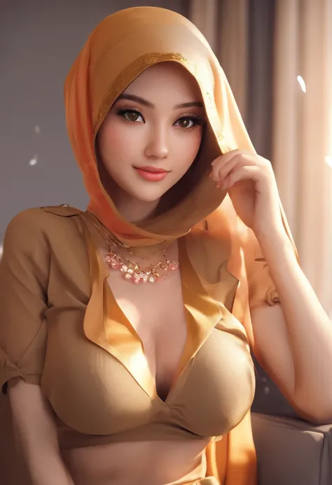 RAW, hijab SMA, school, big boob, braless, cameltoe, sexy pose 18 Years old  - SeaArt AI