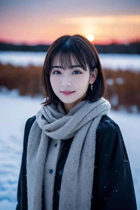 1 girl, (winter clothes:1.2), beautiful japanese actress, 
photogenic, Yukihime, long eyelashes, snowflake earrings,
(Raw photo,...