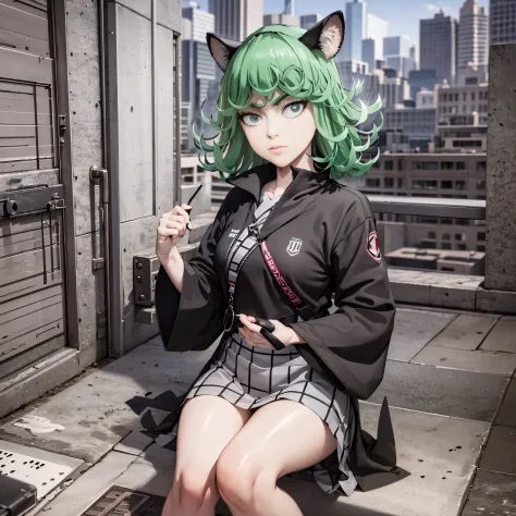 (masterpiece, best quality:1.2), 独奏, 1girl, tatsumaki, unamused, closed mouth, looking a viewer, sitting, 她穿着敦煌飞天衣服, thights, ши...