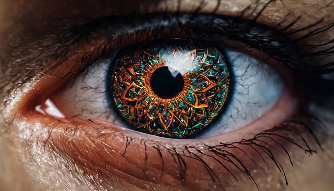 a close up of an eye with a circuit in the background, eye cyberpunk bionics, cybernetic eye, robotic eye, cybernetic eyes implants, blue cyborg eyes, computer vision, augmented vision, robotic eyes, human with one robot eye, techno eye, cyborg eyes, robot eye, the image is futuristic, android eyes