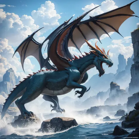 Dragon, mythological, ultra realista, 4k, detalhado