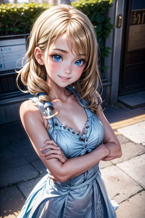 (best quality, 4k, 8k, high resolution, masterpiece: 1.2), ultra detailed, (realistic, photorealistic, photorealistic: 1.37), wearing a sexy white lace victorian dress, beautiful detailed blue eyes, beautiful blonde hair detailed, beautiful detailed lips, ...