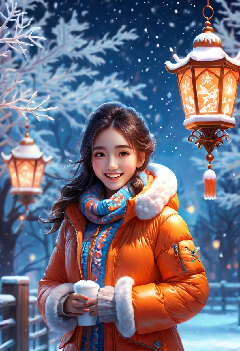 an imaginative and detailed illustration of a fantasy female friend, depicted as a cute and beautiful girl. her face is lit up w...