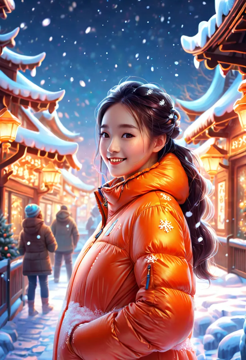 an imaginative and detailed illustration of a fantasy female friend, depicted as a cute and beautiful girl. her face is lit up w...