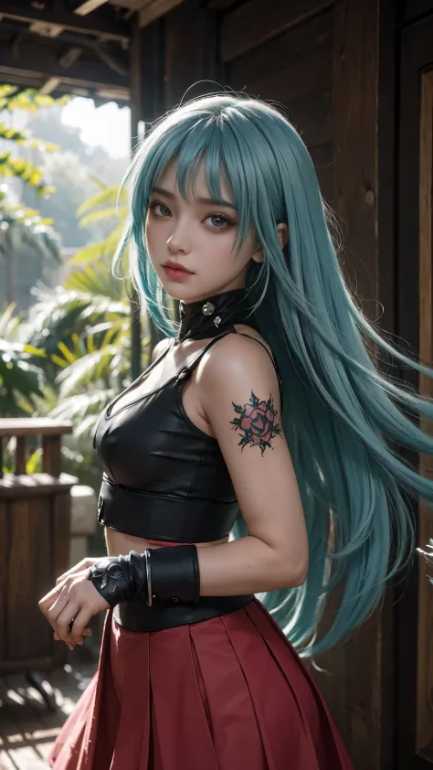 uma mulher com cabelo vermelho, mulher cyberpunk mulher anime, um lugar escuro, deusa cyberpunk raivosa bonita, estilo de arte c...