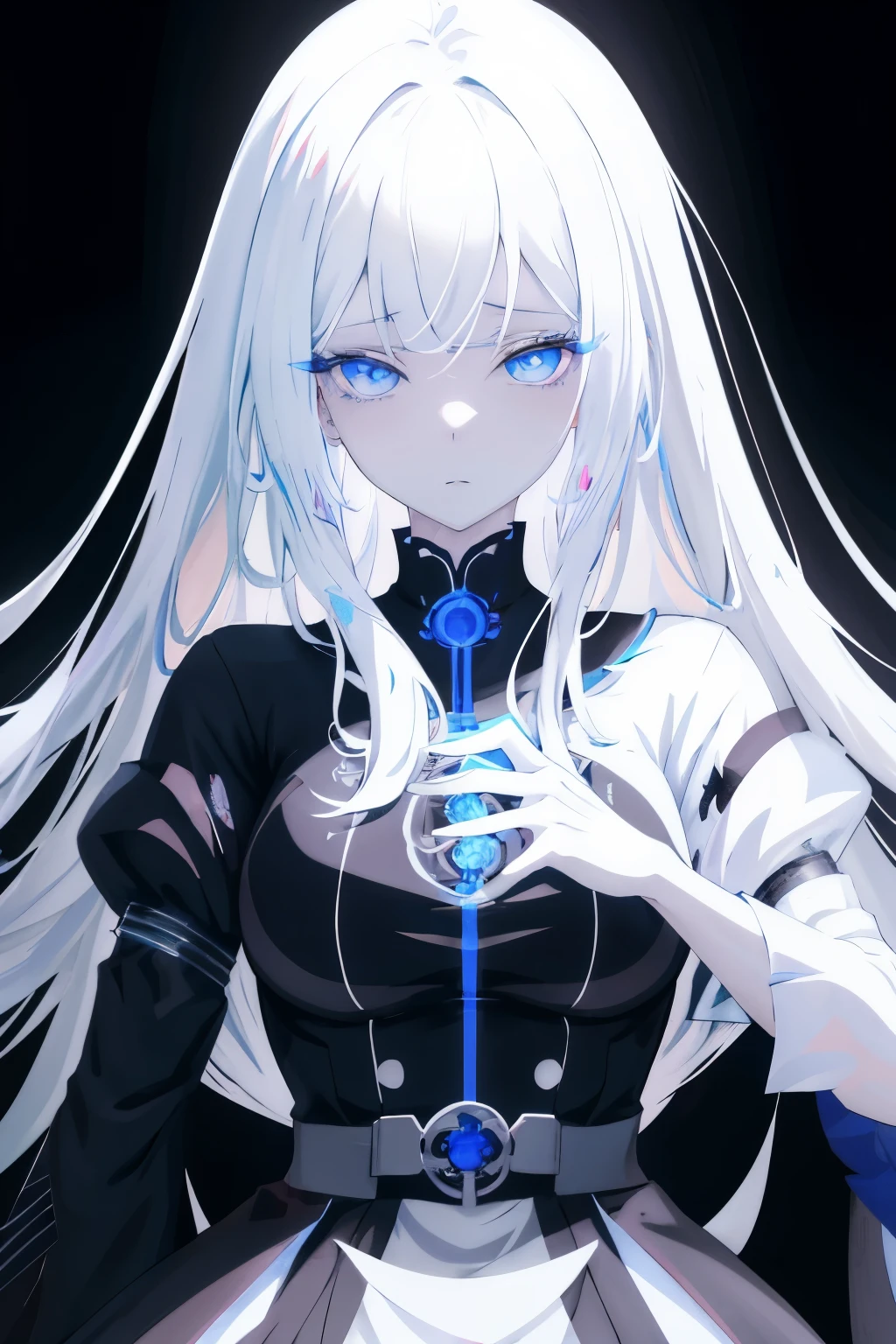 Anime girl with white hair and blue eyes in a black dress, white haired god, detailed digital anime art, Best Anime 4K Kona-chan Wallpaper, 8K high quality detailed art, anime style 4k, digital anime art, Cute anime wife in a nice dress, anime art wallpaper 8k, [ 4K digital art ]!!, perfect white haired girl