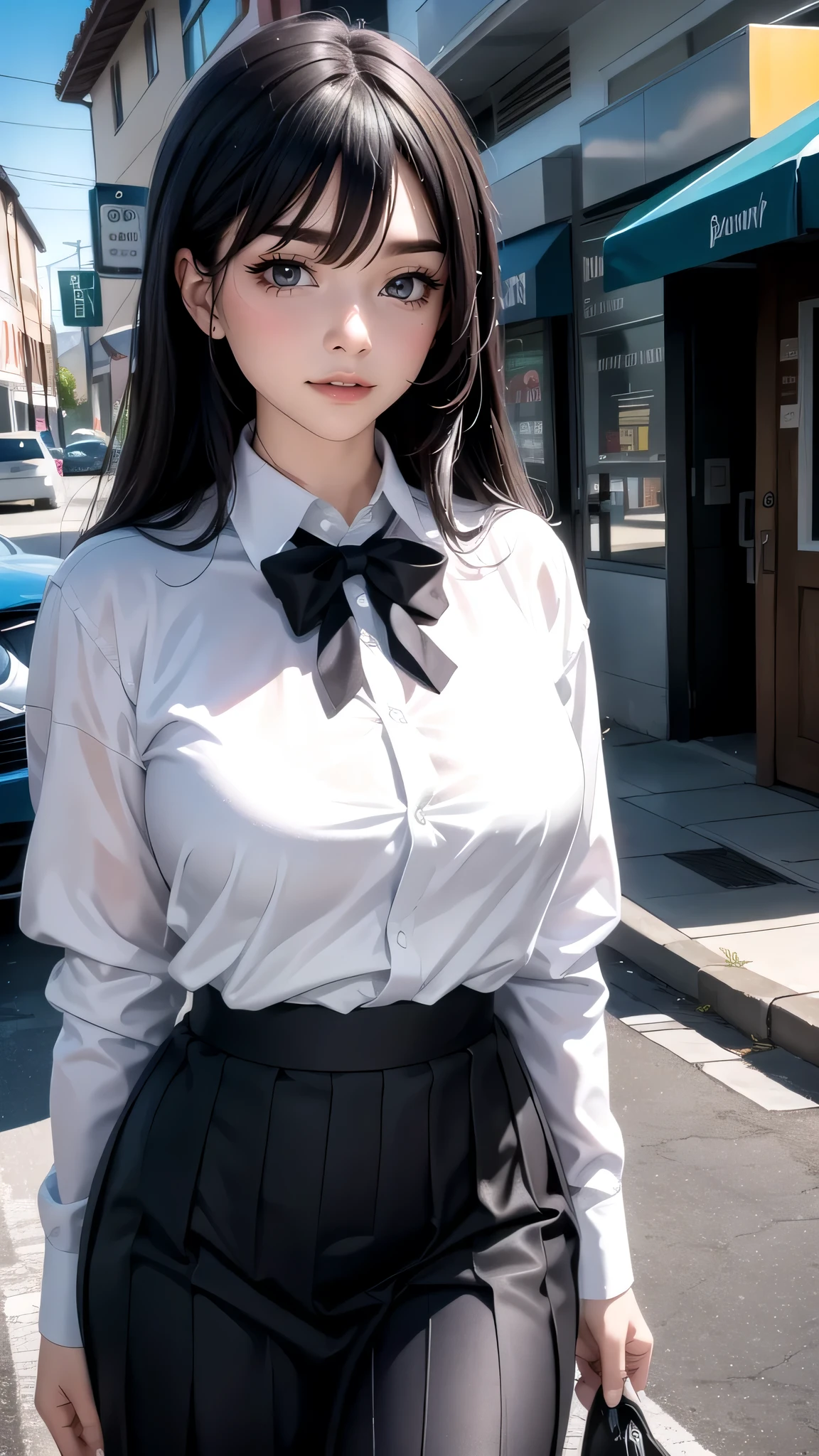 (walk around town:1.2),school uniform,(random place),(random sexy pose),(random hairstyle),(movie-like scene,best image quality, hyperrealistic portrait, (8K), surreal, 最high quality, high quality, High resolution, fine texture, high detail, beautiful details, Detailed, Highly detailed CG, Detailedテクスチャー, realistic facial expression, masterpiece, before, dynamic, bold)