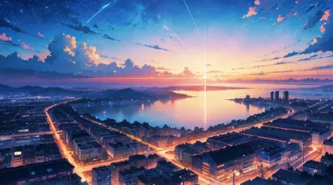 Summer, Makoto Shinkai, concept art, tumblr, magic realism, beautiful anime scenes, beautiful skies. by makoto shinkai, ( ( mako...