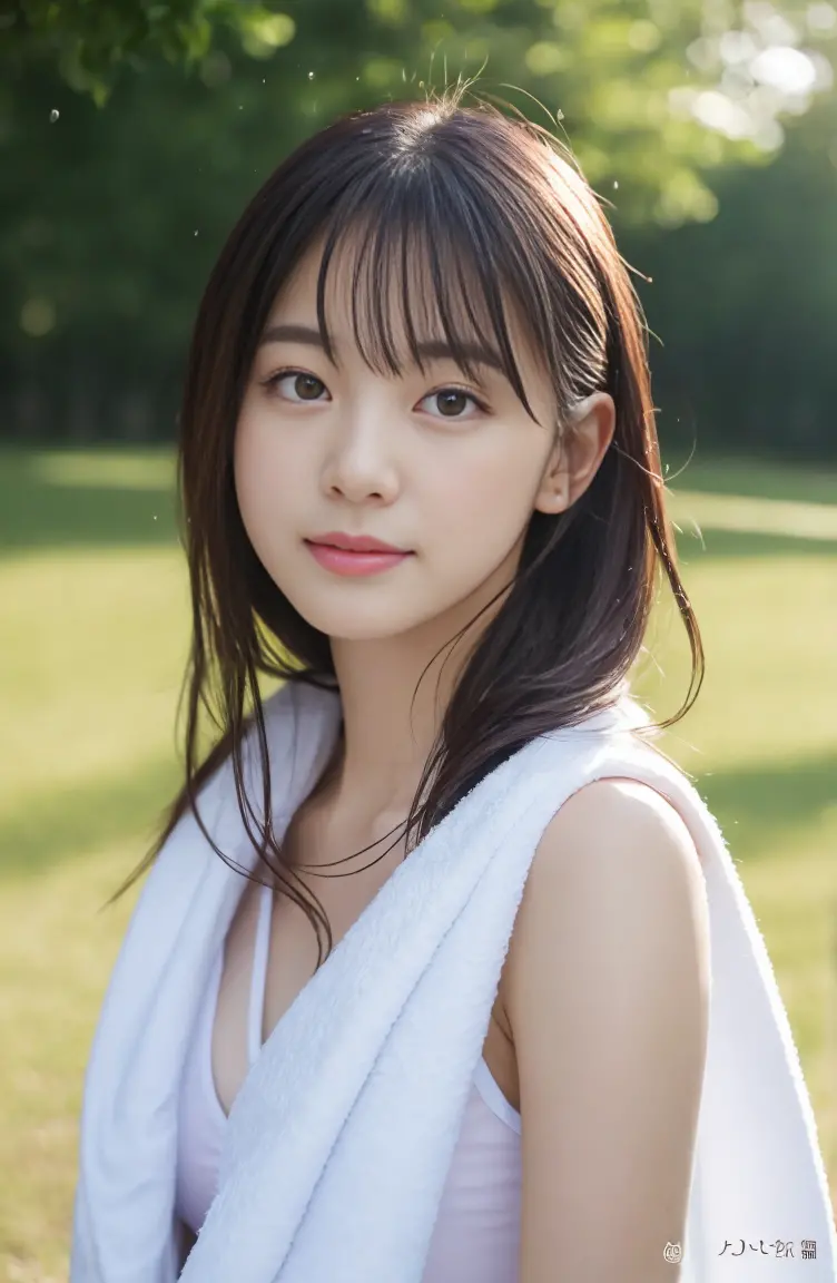 close-up of a woman wearing a sailor suit walking in the park、japanese model、young sensual gravure idol、young and cute gravure i...