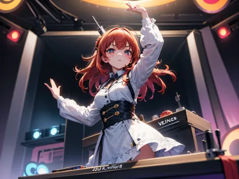 ((best quality)), ((ultradetailed)), ((masterpiece)), perfectly detailed hands and fingers and face, beautiful face, (she stands...