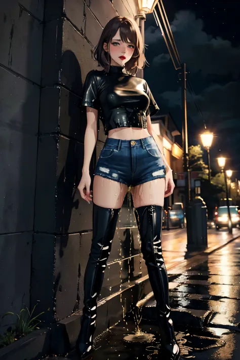highres, beautiful women, high detail, good lighting, lewd, hentai, (no nudity), (((jeans))), ((tight leather top)), (((leather ...