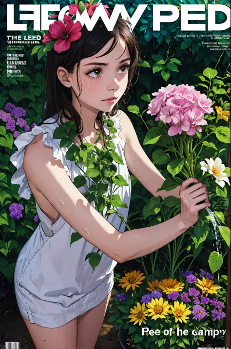 magazine cover,Flower of legend,Watering the flowers,pee-pee-pee,Sweaty skin,flower garden,gonzo pornography