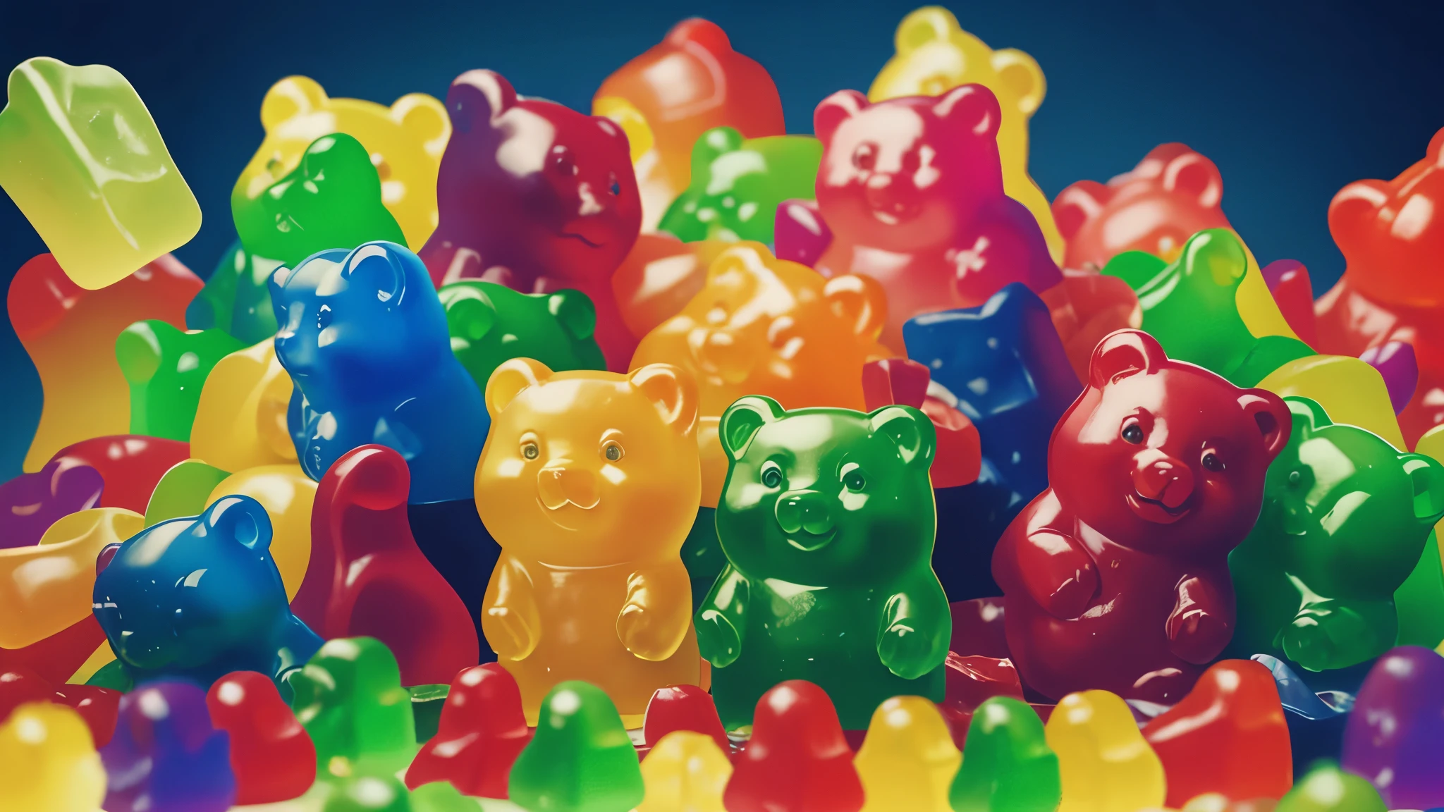 There are many gummy bears that are all different colors - SeaArt AI