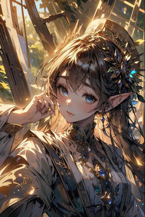 (masterpiece, best quality), (finely detailed beautiful eyes), ((elf girl)), ((elf)),(finely detailed eyes and detailed face), (expressive face) (beautiful and clear background), (extremely detailed CG, ultra-detailed, best shadow)