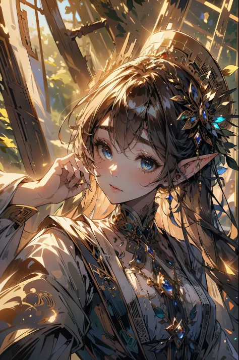 (masterpiece, best quality), (finely detailed beautiful eyes), ((elf girl)), ((elf)),(finely detailed eyes and detailed face), (expressive face) (beautiful and clear background), (extremely detailed CG, ultra-detailed, best shadow)