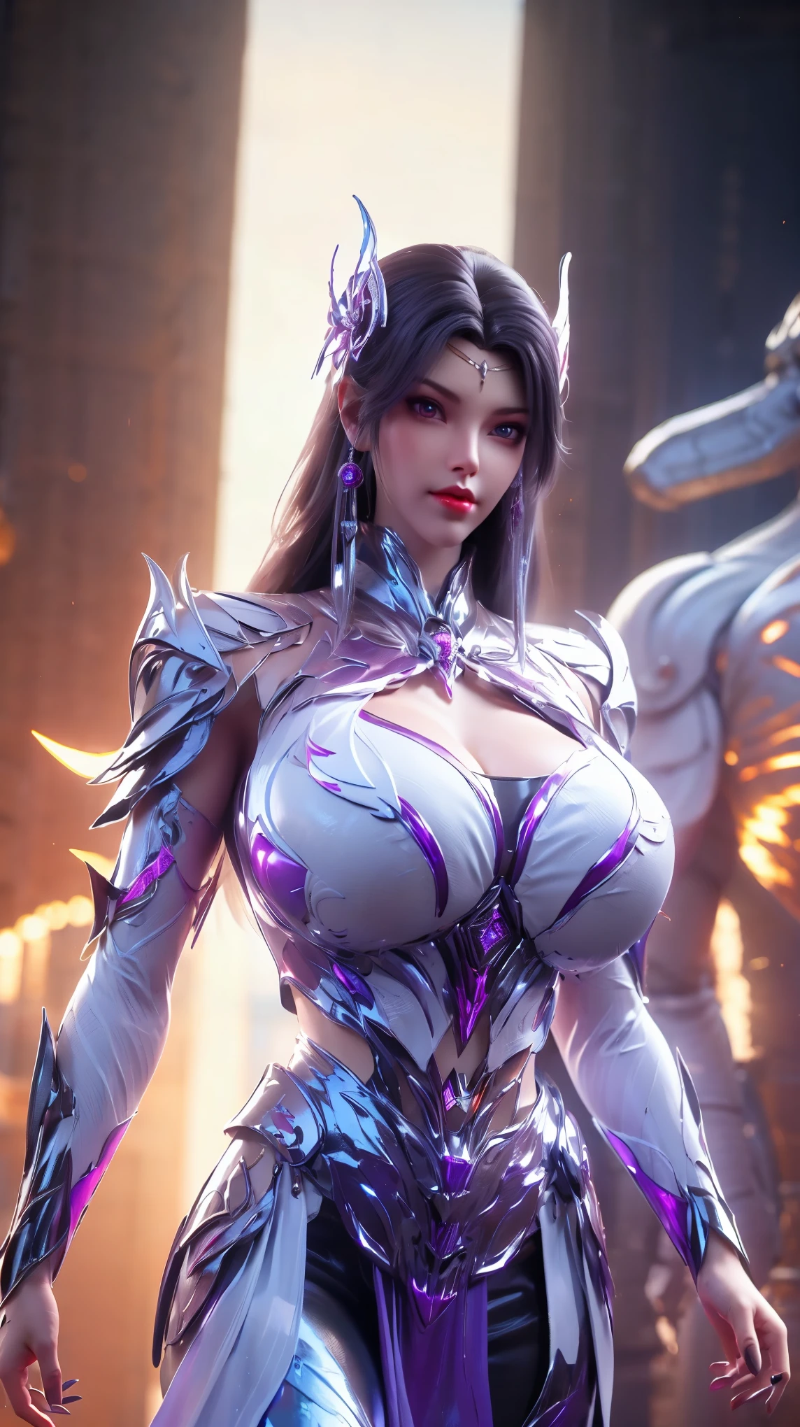 (HYPER-REALISTIC:1.5), 1GIRL WITH WHITE HAIR, (PHOENIX GOLD HELM:1.1), (HUGE FAKE BREAST:1.5), ((CLEAVAGE:1.5)), (MUSCLE ABS:1.3), (MECHA GUARD ARMS:1.1), (MAGENTA SHINY FUTURISTIC MECHA ARMOR CROP TOP, BLACK MECHA SKINTIGHT LEGGINGS,POTRAIT:1.5), (MUSCULAR BODY, WETS SWEATY SKIN, LONG LEGS:1.1), (LOOKING AT VIEWER:1.3), (female focus:0.8), (WALKING HALLROOM OF FUTURISTIC SPACE STATION:1), (BRIGHT LIGHT WHITE_ROOM:1.3), HYPER TEXTURE, (4X MSAA), ((UNREAL ENGINE 5 RENDER)), PHYSICALLY-BASED RENDERING, ULTRA HIGHT DEFINITION, 16K, 1080P.