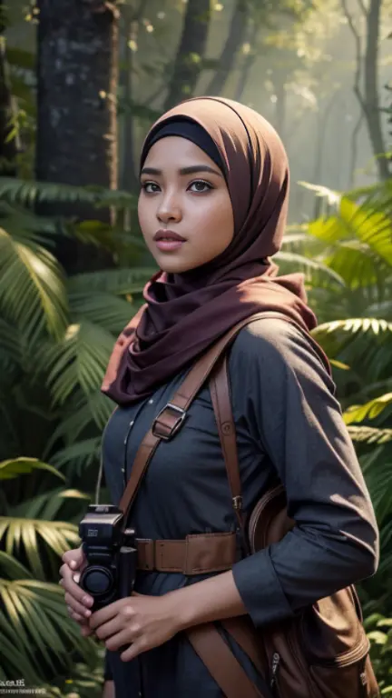 RAW, Best quality, high resolution, masterpiece: 1.3), beautiful Malay woman in hijab (iu: 0.8), best quality, high resolution, ...