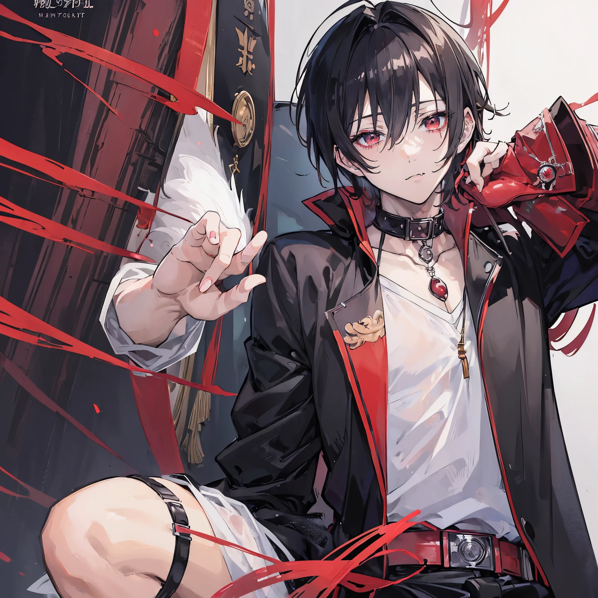 Anime - style image of a man with a sword and a red and black jacket -  SeaArt AI