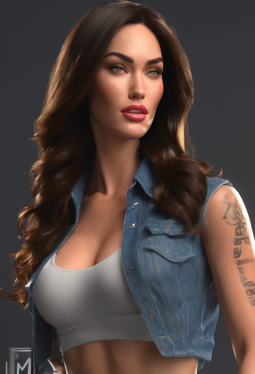 Megan fox posando sensual sin ropa en la calle, extra large breast size -  SeaArt AI