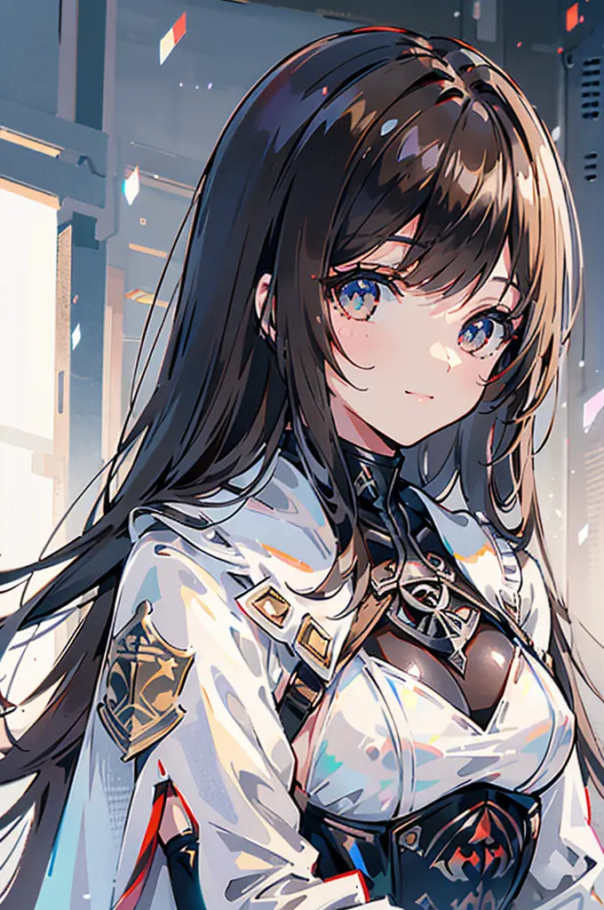 moe anime illustration、high resolution、female bitch assassin、brown hair、white robes、black latex bodysuit、assassins creed syndica...