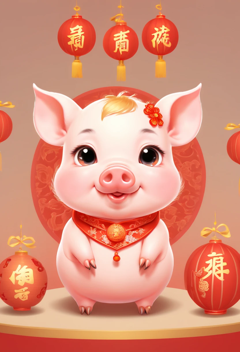 Chinese new year style, A cute mouse, intricate, Soft Color palette, (best quality, masterpiece, Representative work, official art, Professional, unity 8k wallpaper:1.3)