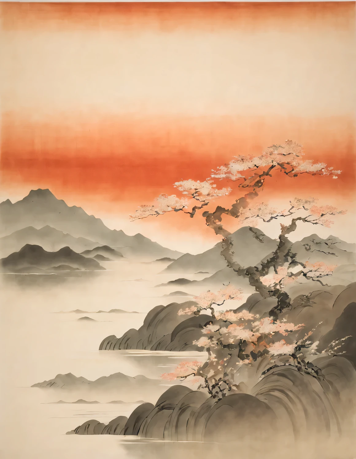 Soft Color Tones, Japanese painting, bansai, Yamato-e style