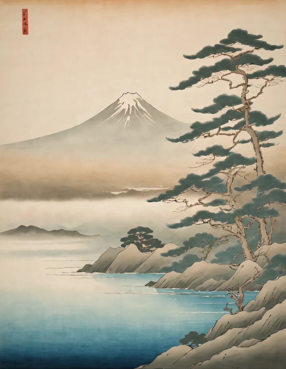 sanfte Farbtöne, Japanische Malerei, Bansai, Yamato-e-Stil