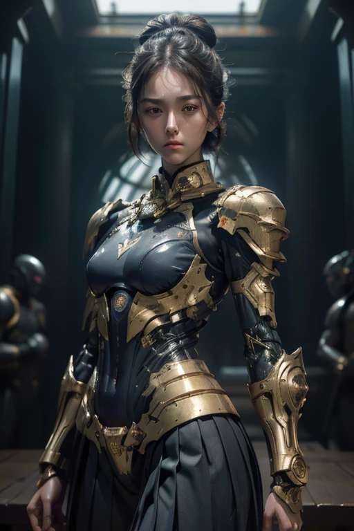 최고 품질, 걸작, 매우 상세한 CG Unity 16k 벽지, 초고해상도, 고화질, (완벽한 몸, 올바른 해부학:1.5), (정면에서:1.4), 동적, 전문적인 사진, RAW 사진, 사실적인, 영화 조명, 날카로운 초점, 피사계 심도, 소녀 1명, ((일본의 비탄, :1.1)), ((슈퍼 히로인, mecha-musume:1.3)), 카우보이 샷, 홀로, 뷰어를보고, 세밀하게 표현된 얼굴, 초현실적인 피부결, 갈색 머리, (싱글 헤어 번:1.2), 윤기나는 머리카락, 짧은 머리, 매우 상세한 피부, 매우 상세한 눈, (검은 눈, 밝은 눈:1.2), 매우 사실적인 코와 입술, (키가 큰 nose:1.4), (가늘고 둥근 얼굴 윤곽:1.3), 표정이 풍부한 얼굴, 무표정, (진한 파란색 세라후쿠, 긴 소매:1.5), 키가 큰, 마른, 중간 가슴, (다크 블루 플리츠 스커트:1.4), 완벽한 몸 proportion, ((고도로 무기화된 신체, 파워드 슈트:1.4)), ((소녀의 어깨에는 한 쌍의 대형 유탄 발사기가 장착되어 있습니다.:1.5)), (((악당과의 전투에서:1.5))), (((집 밖의, 한 지방, 신사, 낮, 정오:1.3)))