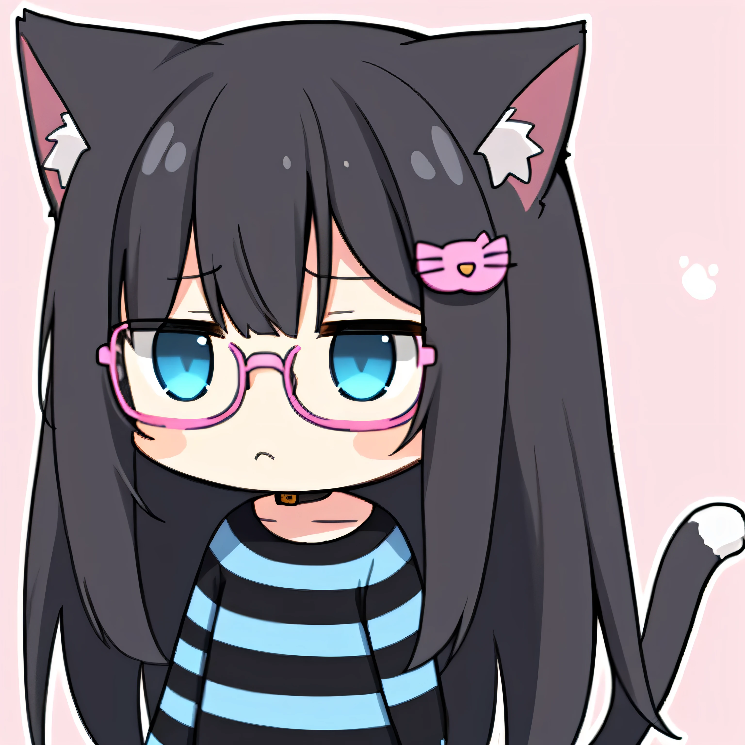 Chica anime con gafas y orejas de gato. - SeaArt AI