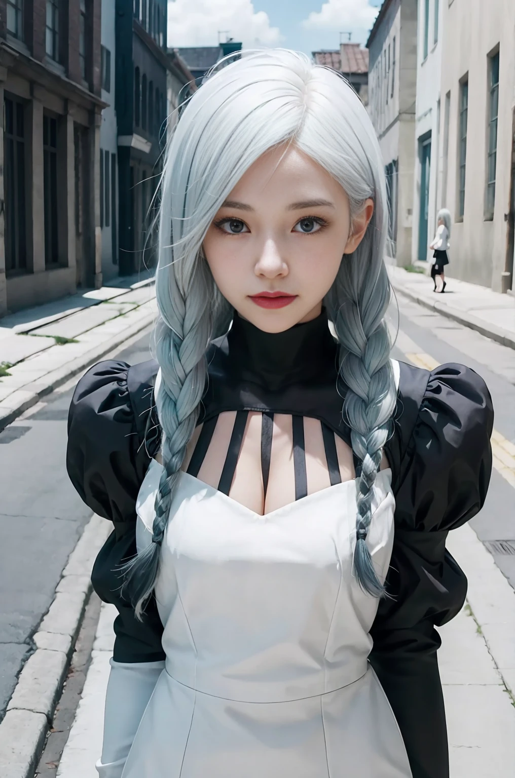 anime 흰 머리를 가진 소녀 and blue eyes with braids, 흰 머리를 가진 소녀, perfect 흰머리 girl, 흰머리 lady, 사이보그 - 은발의 소녀, 흰머리, 멋진 애니메이션 얼굴 초상화, 2b 니어 오토마타의 스틸컷, 백발의, 젊은 여성의 애니메이션 이미지, 한 소녀는 흰 머리를 가지고 있다, 흰 머리 예쁜 얼굴