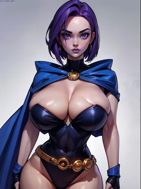 (Shadman art:1.2), (big blissful eyes:1.2), (reclined), (curvy body:1.2), (highly detailed:1.2), (detailed face and eyes:1.2), (huge breasts:1.2), (busty), (deep cleavage), (breasts bulging:1.3),1girl,solo,RavenTT, dynamic post ,navy-blue cloak, brooch, le...
