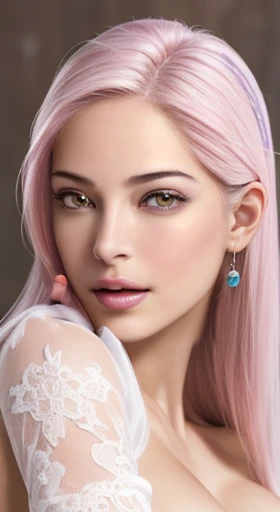 (masterpiece, best quality), shiny face, shiny skin, best quality, ultra-high resolution, depth of field,  intricate details, thin, ((slim)), beautiful girl, Light pink hair, white skin, light purple eyes, sharp jawline, cropped jacket, messy hair, plump lips, upper body, smirk, plum areolas, light colored areolas, Puffy nipples, puffy areolas, both sides of tits is in the flame, detailed eyes, detailed tits, enhanced tits tufts, detailed face, detailed tits, detailed vagina, light pink nipples, full body, leaning forward, topless