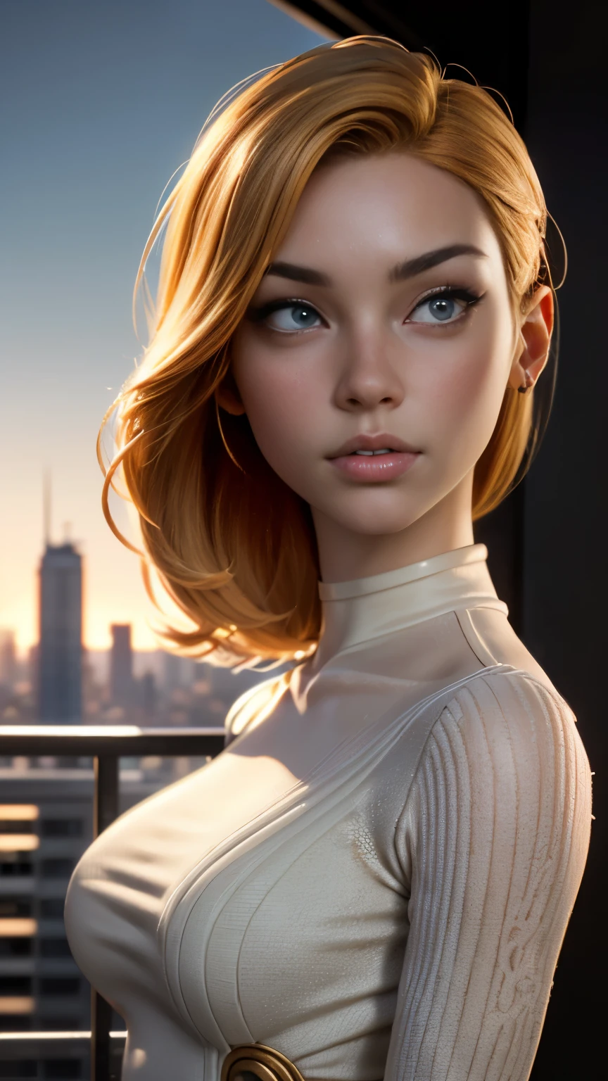 photo of Adrianne Palicki, RAW, beautiful woman, ((portrait)), ((detailed face:1.2)), ((detailed facial feature, detailed skin, clear skin), (perfect proportioned body), (wearing a bodycon dress) (high detailed city environment, apartment balcony), (realistic photo, best quality, detailed), (8k wallpaper), (cinematic lighting, dramatic lighting) (sharp focus, intricate)