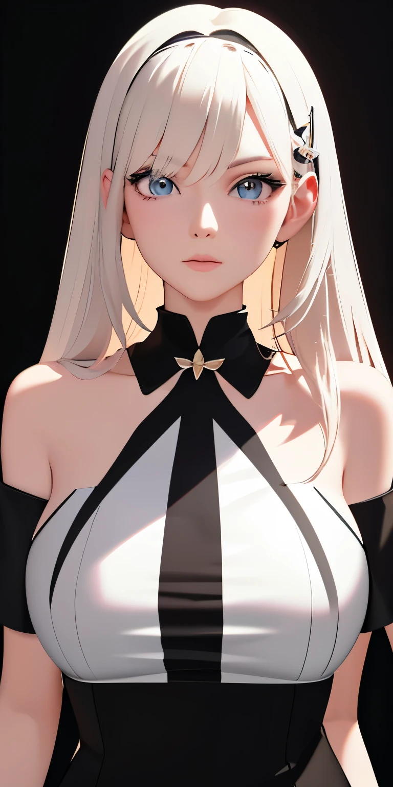 anime - style image of a woman in a black and white outfit, Photorealistic anime girl rendering, detailed digital anime art, Cute 3d anime girl rendering, Smooth anime CG art, very detailed anime, 8K high quality detailed art, Anime style 3D, Created at Anime Artist Studio, 3d rendering character art 8k, April rendering