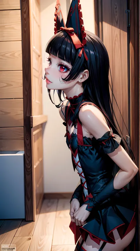 rory mercury, rory mercury, black hair, blunt bangs, hime cut, hair ornament, black lipstick, very long hair, pretty face, makeu...