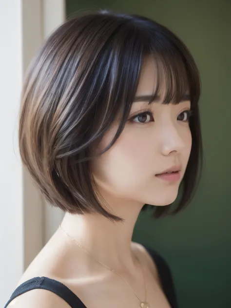 (layered haircut:1.2))、short wavy hair、8K、（Live shooting）、（highest quality）、（フォトrealistic：1.4）Reality to the touch Reality、(4Khi...