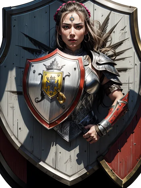 best quality,super detailed,professional,portrait,(female warrior),(detailed armor),sharp focus,(intense expression),bright colo...