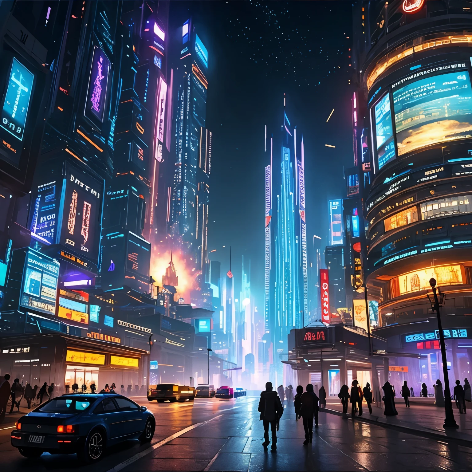 ((top quality, 8k, masterpiece: 1.3)), futuristic city，Time and space concept art，Large scenes，16k resolution concept art，8K resolution concept art，8K concept art，8k high detail concept art，Fantasy sci-fi city，Atmospheric concept art，8K concept art