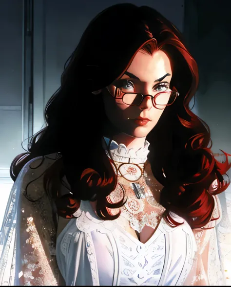 Amy Irving, ((librarian&#39;s eyeglass))superhero with curly red hair , ((Psychic powers))ART de Alex ross 