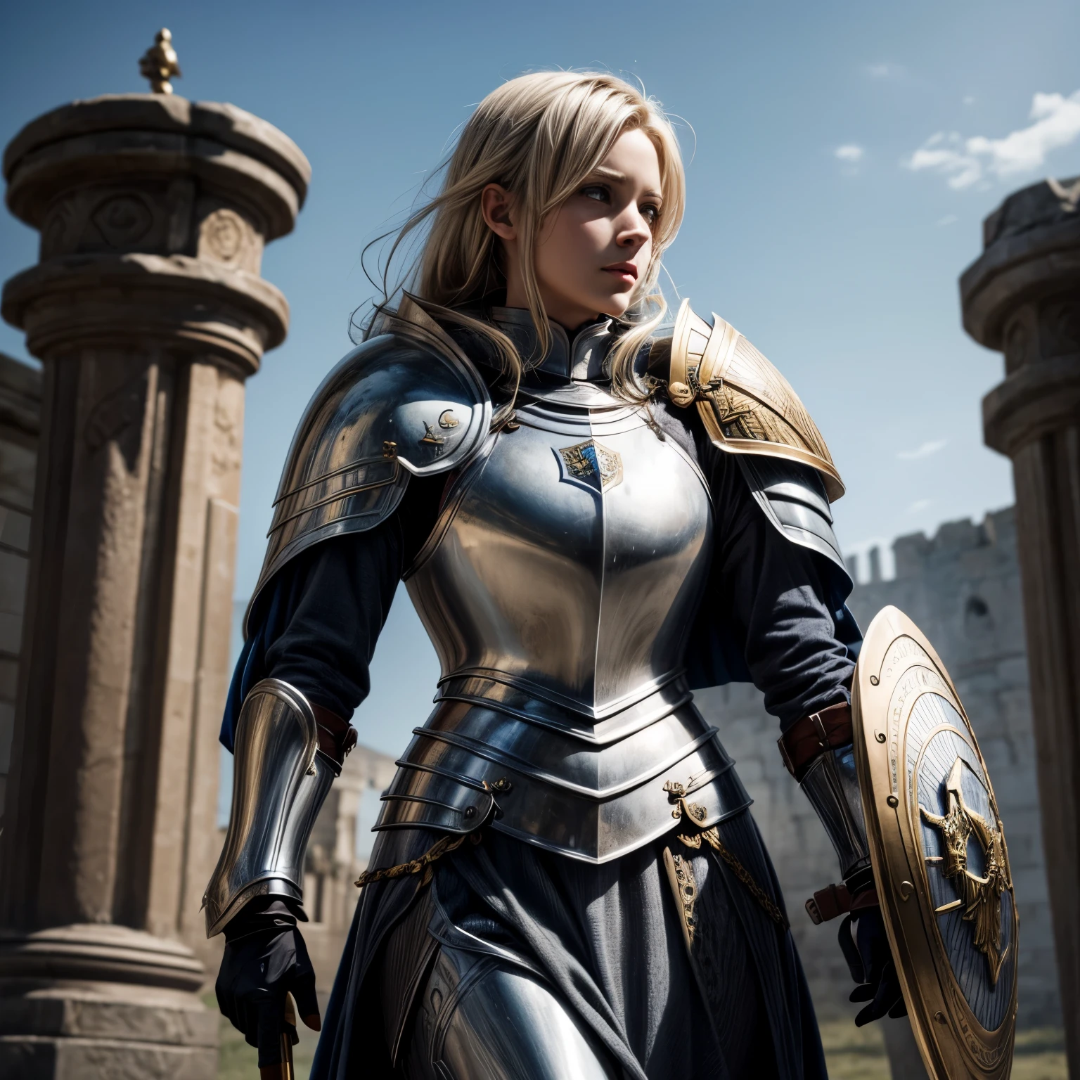 A female knight with Shield known as the Queen's Shield (20240116 ...