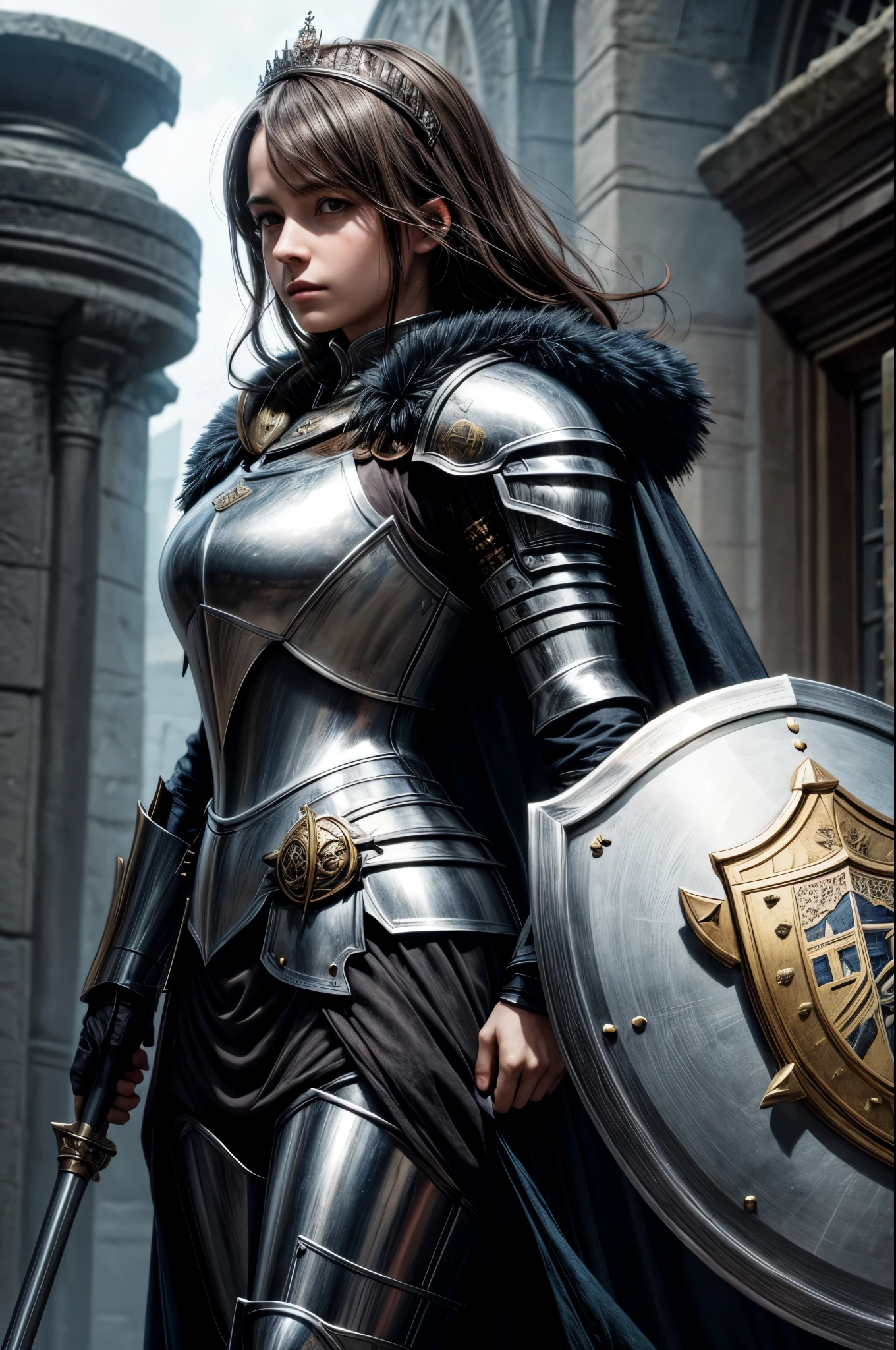 A female knight with Shield known as the Queen's Shield (20240116 ...