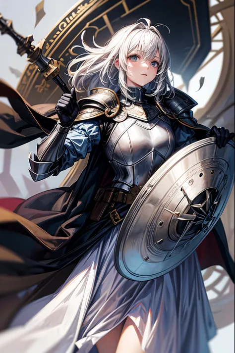 A female knight with Shield known as the Queen's Shield