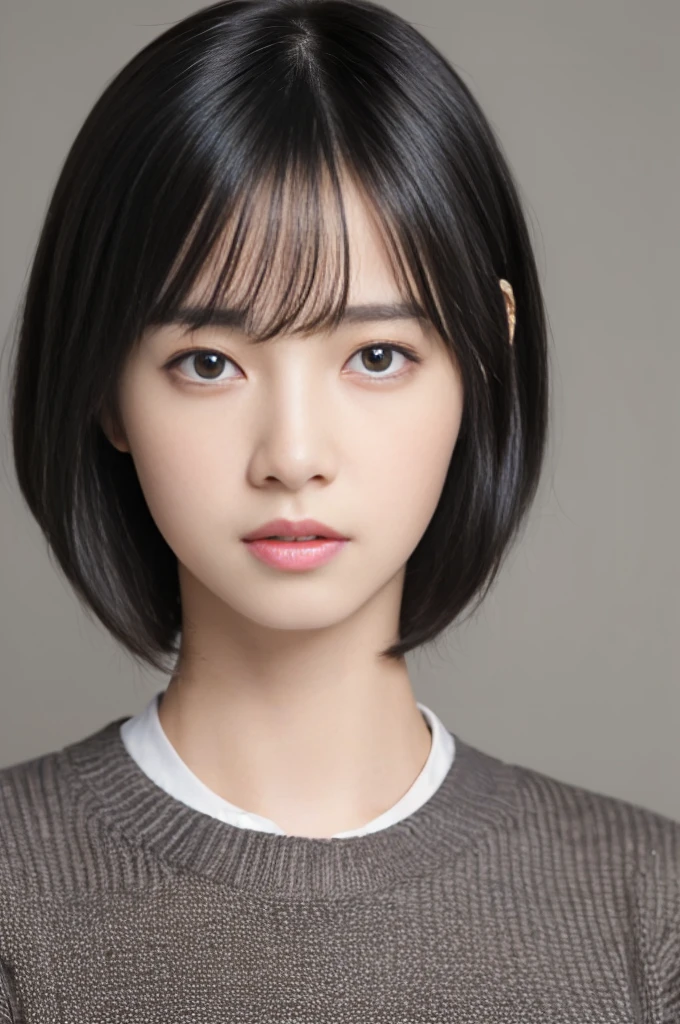 (masterpiece:1.3), (8K, realistic, RAW photo, highest quality: 1.4), (1 girl), beautiful face, (realistic face), (black hair, short hair:1.3), beautiful hairstyle, realistic eyes, beautiful and fine eyes, (realistic skin), beautiful skin, (sweater), disorganized, Charm, ultra high resolution, surreal, very detailed, golden ratio