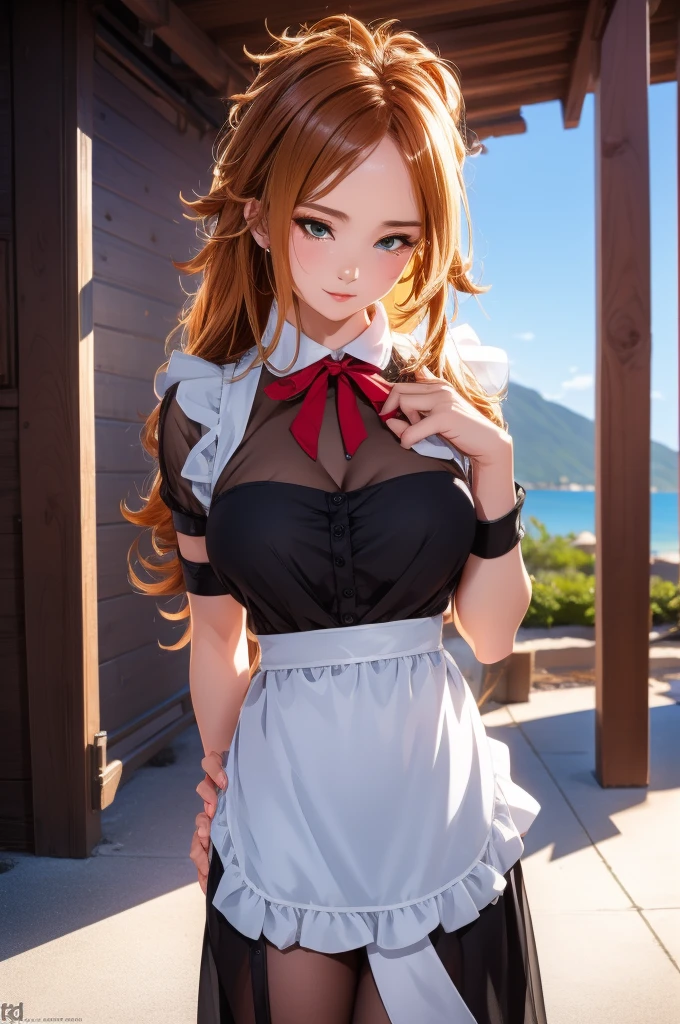 ultra-detailed,highly detailed,best quality,masterpiece,illustration,realistic,
nvpu, 1girl, android21,solo, maid, cosplay, 
maid headdress,maid apron,  neck ribbon, waist bow, see-through, naked,underwear, 
 looking at viewer, 
